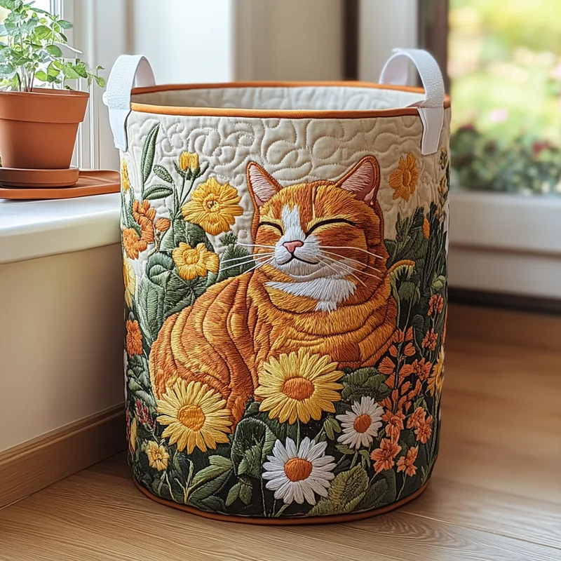 Gato da Floresta | Cesto de Roupa Feito à Mão